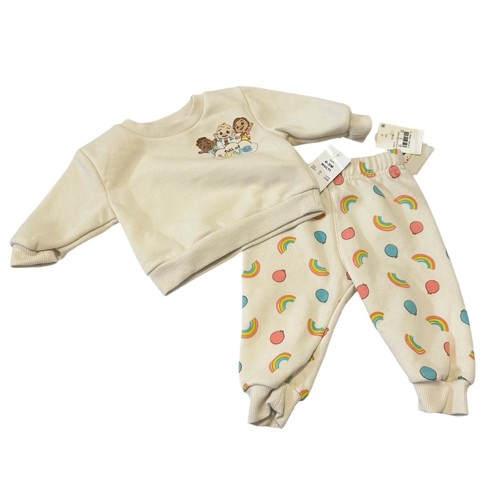 Cocomelon Full Of Love Matching Sweatsuit Outfit 0-3 M